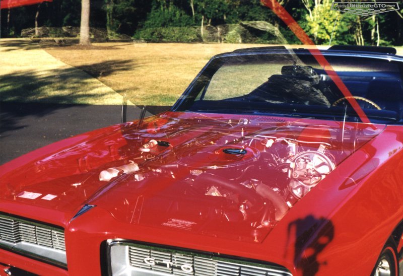 red 68 GTO see-through hood